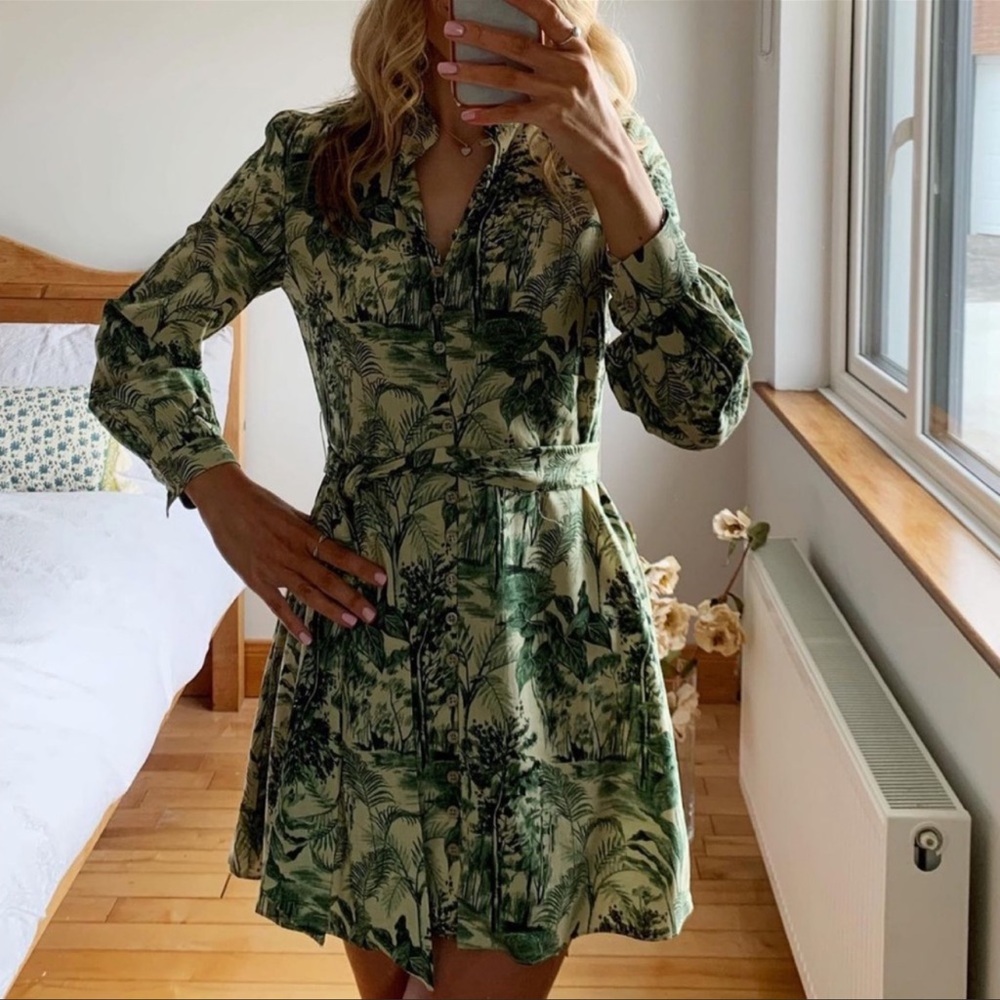 ZARA printed shirt dress